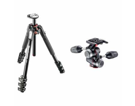 Manfrotto XPRO 3-Way Pan-and-Tilt Head & MT190XPRO4 Aluminum Tripod