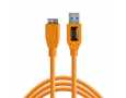 TetherPro USB 3.0 SuperSpeed Micro-B Cable, 15 feet, High-Visibility Orange