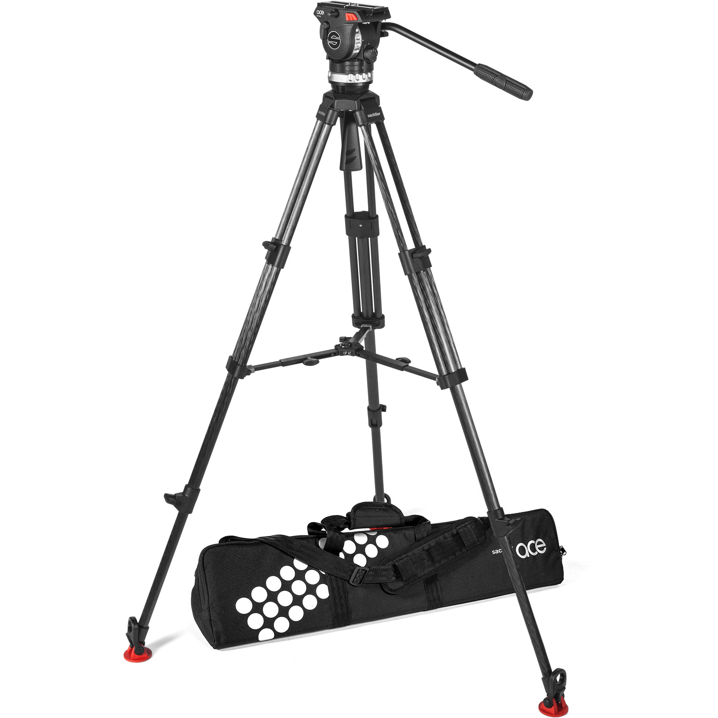 Sachtler Ace XL Tripod System w/ CF Legs & Mid-Level Spreader (75mm Bowl)